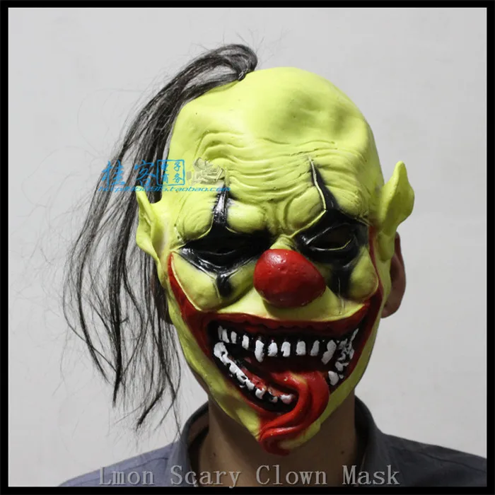 

Free shipping Halloween Party Cosplay Realistic Hornless Evil demon scary zombie latex mask Big nose goblin Horror Clown Mask