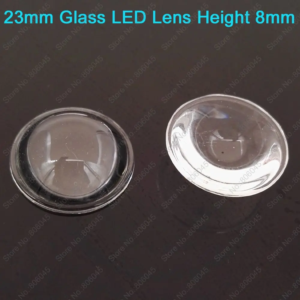 5pcs/lot! Semi-Circle Plano-Convex 23mm Diameter 8mm Height Optical Glass LED Lens Reflector for High Power LEDs DIY