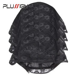 Plussign-boné para perucas, venda quente, boné para peruca, rede de cabelo, ajustável, renda dupla, 5 peças
