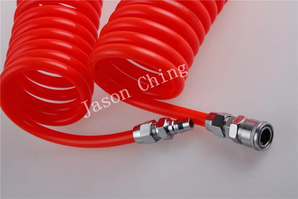 Manguera de tubo de aire de retroceso, 10mm(OD) x 6,5mm(ID) PU, 6/9/12/15M con conector rápido rojo