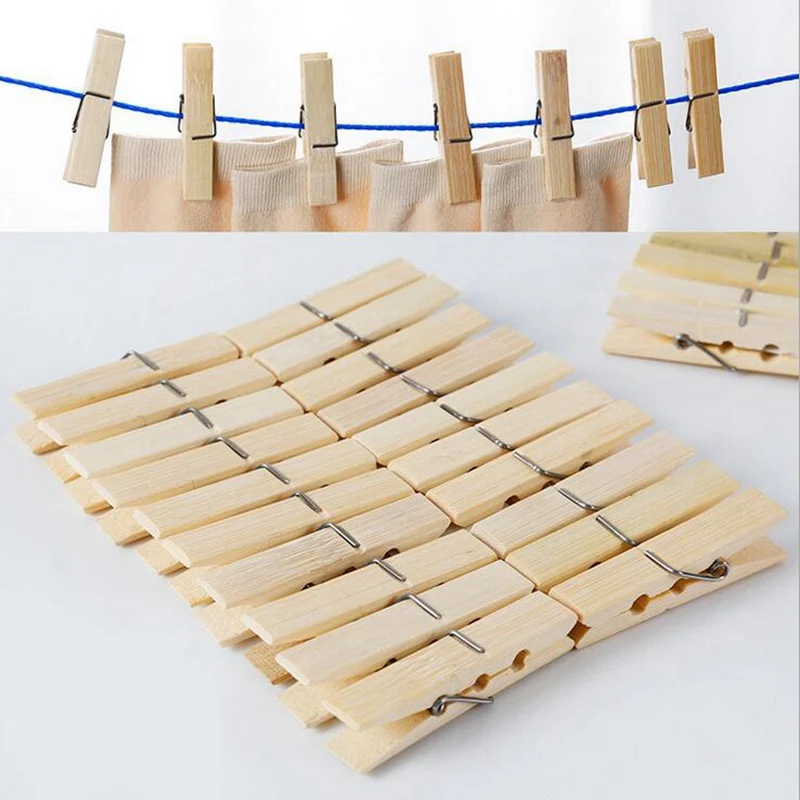 20 PCS Wholesale 60mm Natural Wooden Clips For Photo Clips Clothespin Craft Decoration Clips Pegs