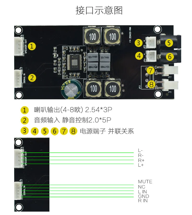 Digital Amplifier Audio Board TPA3116D2 Power Audio Amp 2.0 Stereo HIFI amplifier board DC12-24V 2*50W Applicable game control