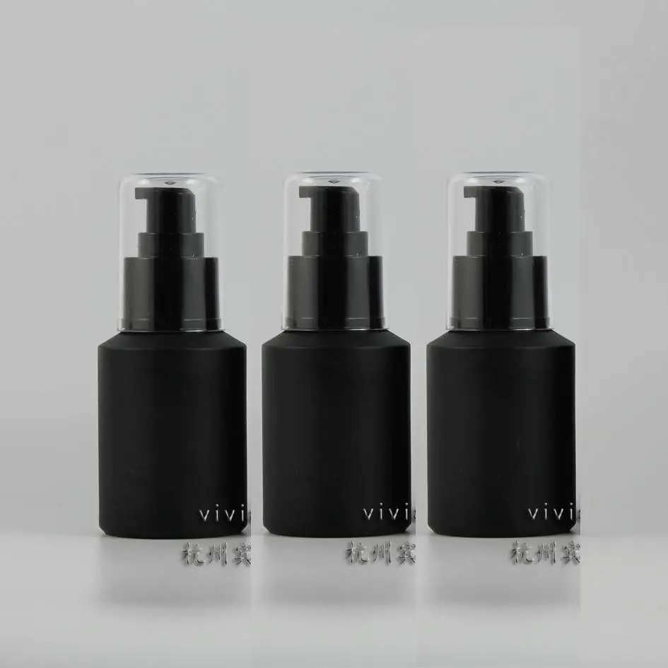 

60ml black frosted Glass lotion bottle with black plastic lotion pump,cosmetic packing,cosmetic bottle,packing for liquid