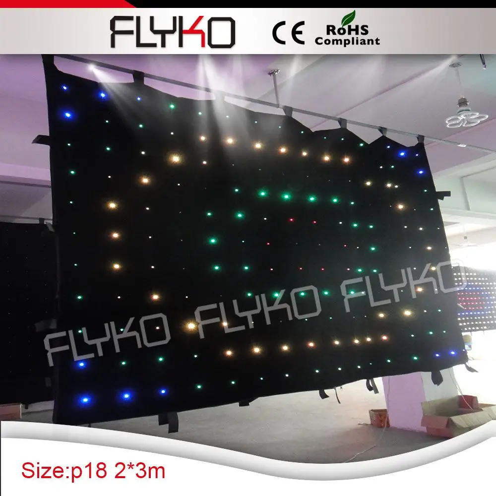 normal size 2x3m P18 led lights wedding stage decoration flexible led curtain display