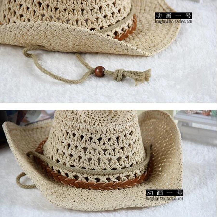 Sombrero de vaquero para niño y adulto, gorra de paja para playa, Posee, 2, 3, 4, 5, 6 y 7 años