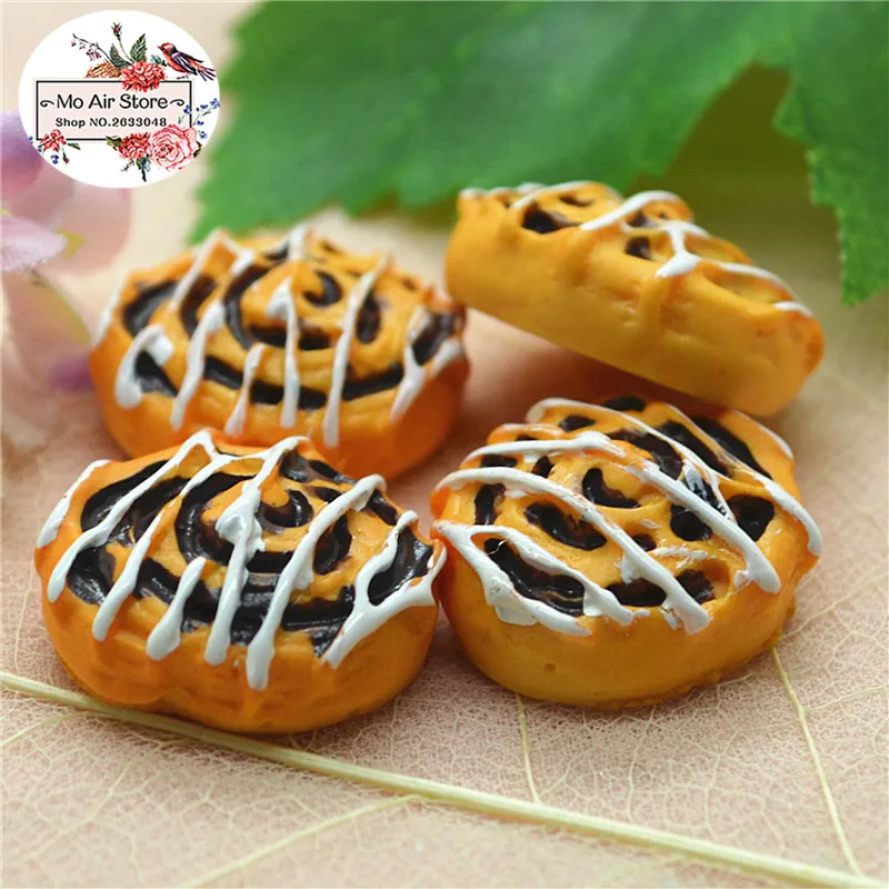 10pcs Resin bread Flatback Cabochon Miniature food Art Supply Decoration Charm DIY Craft