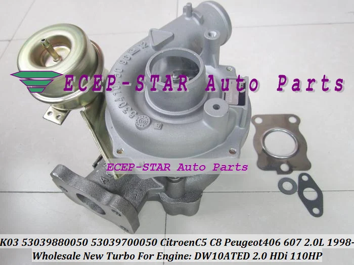 Free Ship K03 50 24 53039880024 0375G3 0375G4 0375C9 0375F5 9640168280 9632124680 Turbo For Citroen Xantia 406 607 2.0L DW10ATED