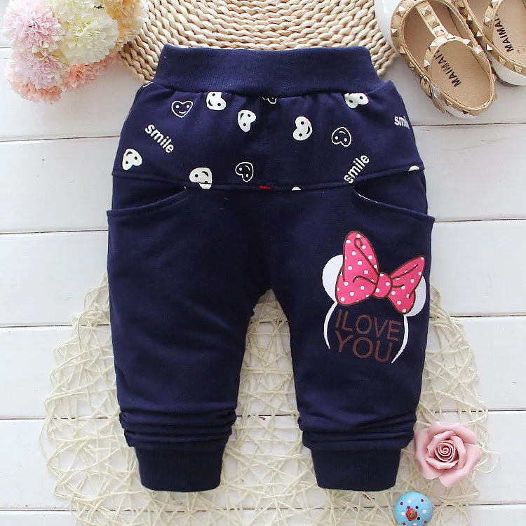 2015 autumn new cotton Cartoon cute butterfly pattern baby pants baby girls leggings 0-3 year baby harem pants