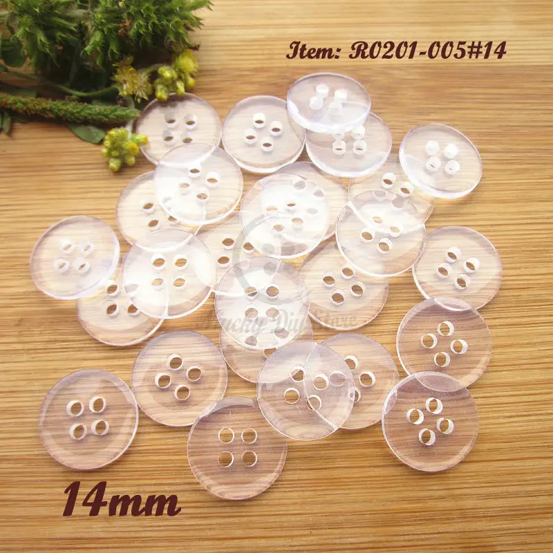 Прозрачные пуговицы для шитья, 144 дюйма, 14 мм, 4 отверстия, 9/16 шт.