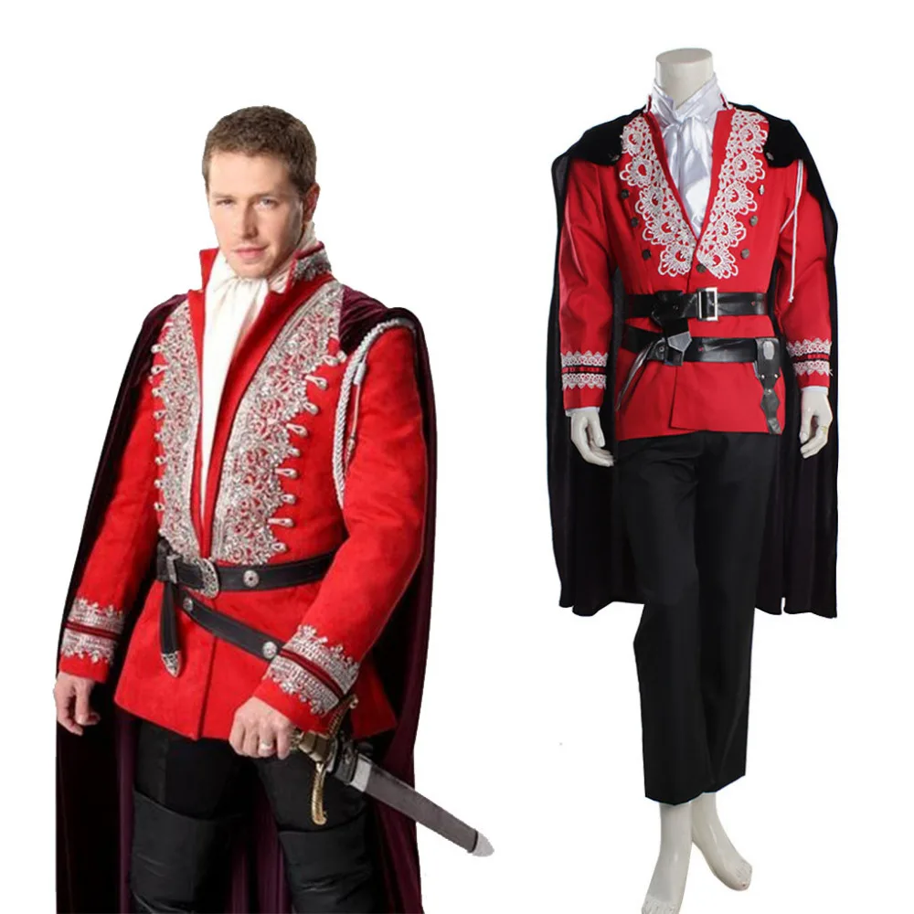 Once Upon a Time Cosplay Prince Charming Costume Suit Outfit Adult Men's Halloween Carnival Costume Cosplay