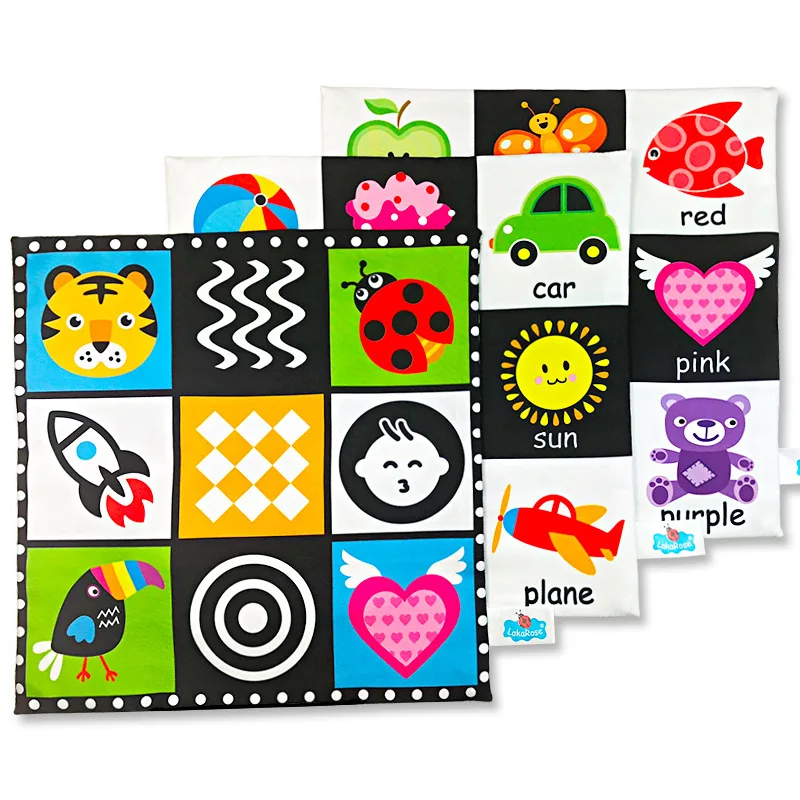 Baby Toys 0 12 Months Black and White Cloth Book Toys for Newborn Infants Educational Baby Boy Toys Brinquedos Para Bebe Oyuncak