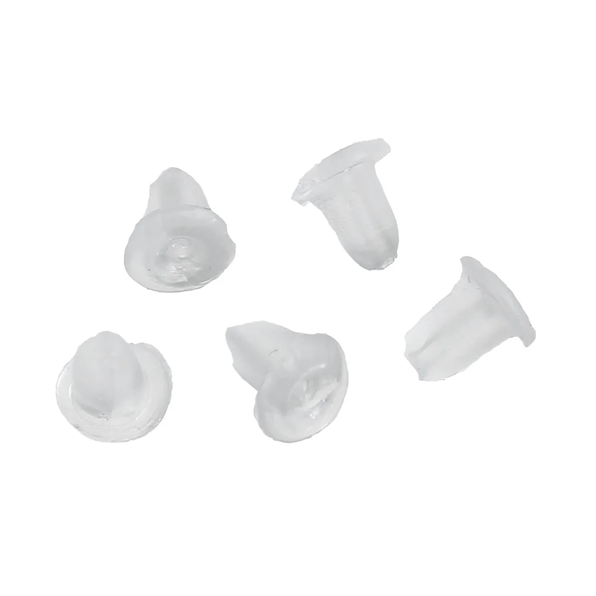 DoreenBeads 1000PCs Clear Rubber Back Earring Stoppers 5mm x5mm( 2/8" x 2/8") - 4mm x4mm( 1/8" x 1/8")