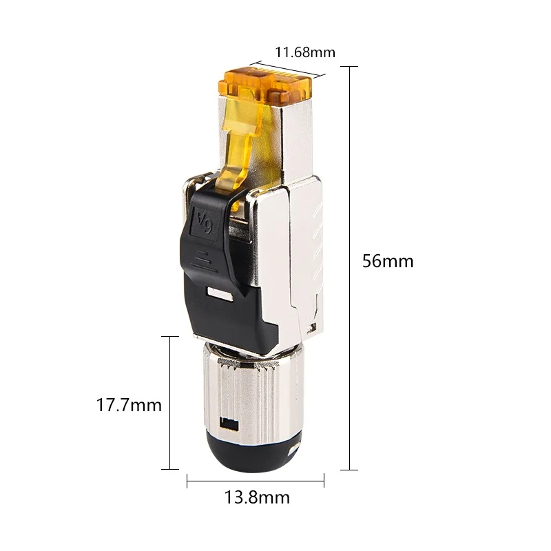 Linkwylan-工具不要のフィールド終了プラグ、シールド付き高速コネクタ、工具不要の接続、rj45、cat6a、cat7、cat8、10g、40g