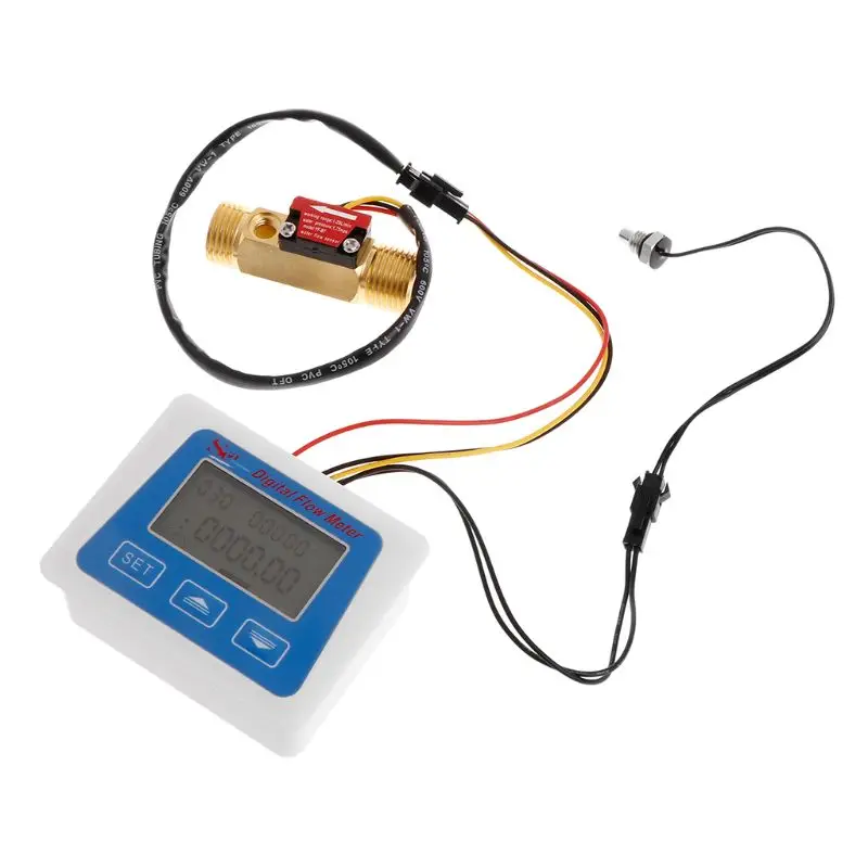 Imagem -02 - Medidor de Fluxo Digital Medidor de Temperatura e Vazão de Água com Sensor g1 2