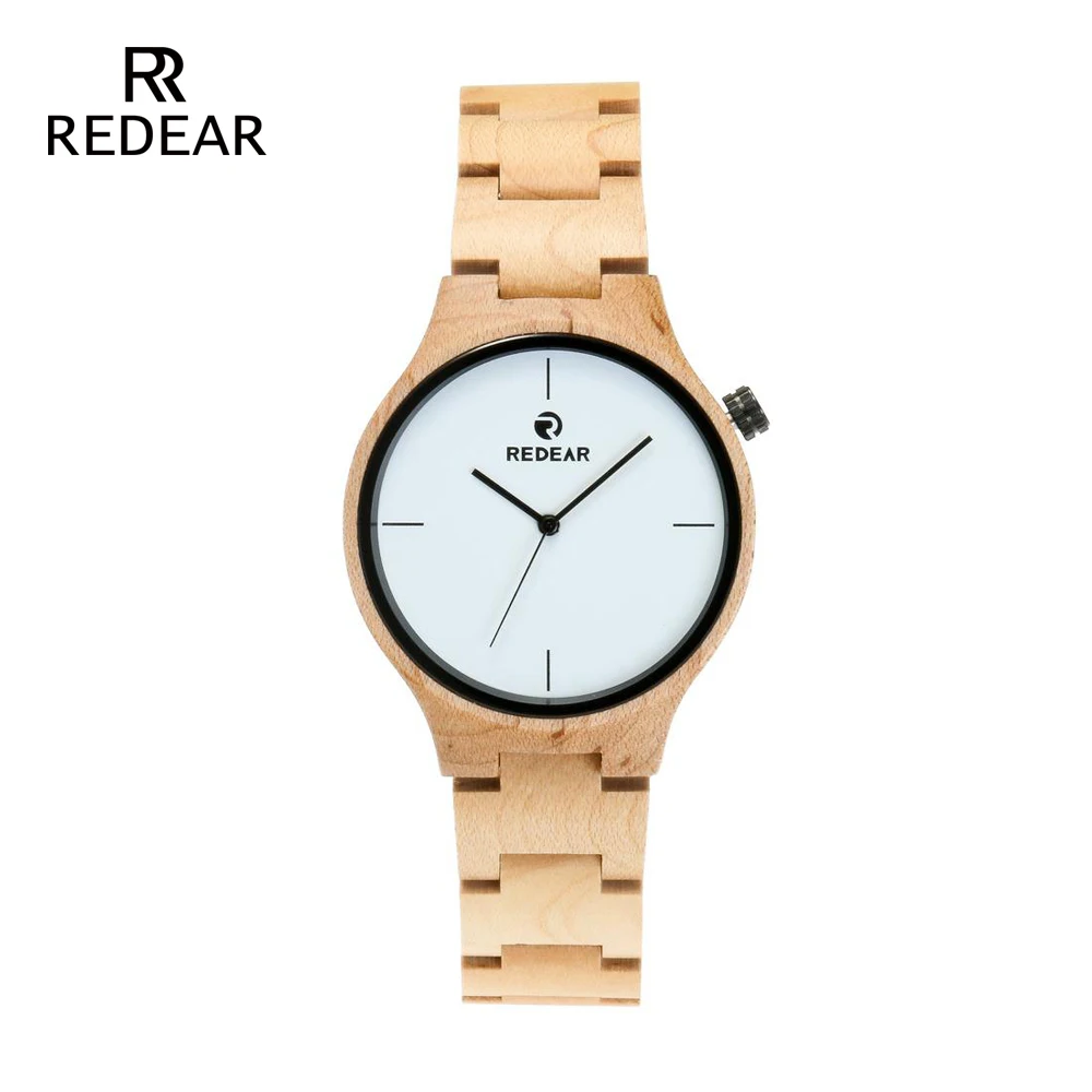 REDEAR Top Quality Maple Tree wooden Watch White Fashion Watch Man Automatic Mechanical Watch Men free shipping