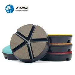 Z-LION 3pcs Ceramic polishing pad 75mm Concrete Floor Grinding Wheel Diamond Polishing Pads Dry Wet Use Coarse Grinding