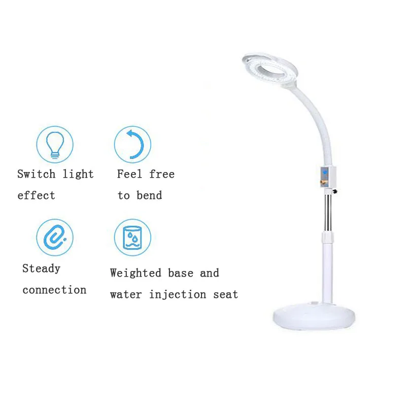 

120 LED Magnifier Floor Lamp Cold Light Magnifier Retractable Curved Magnifying Glass Tattoo Light Beauty Salon Nail Tattoo 220V