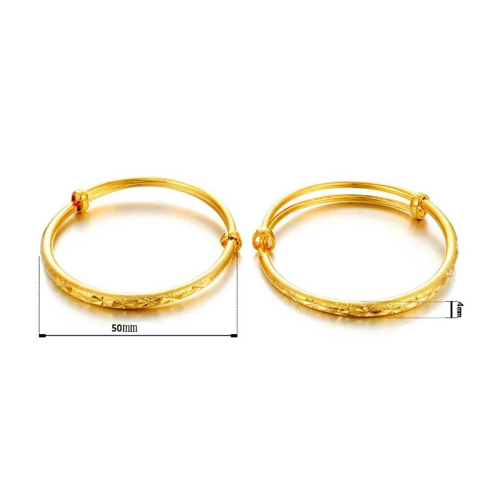 Ethlyn 2pcs/lot  Ethiopian /Arab/African Lucky Stars Baby Kids Children  Gold Color Birthday Bangle Bracelet Jewelry Gift B151