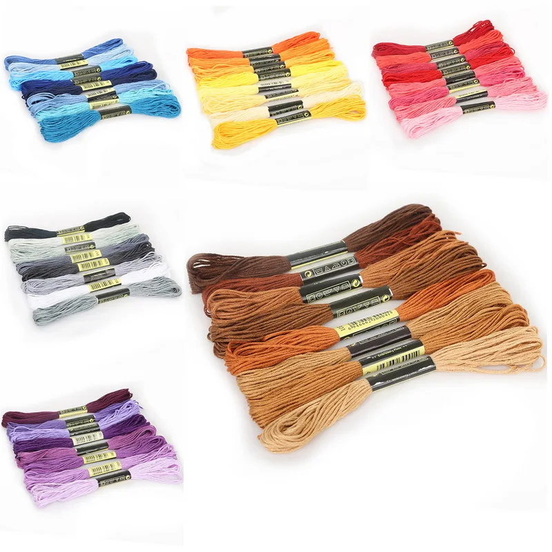 8pcs/Set Similar DMC Threads Cross Stitch Floss Cotton 8 meters Embroidery Thread Floss Sewing Skeins Craft Knitting 7