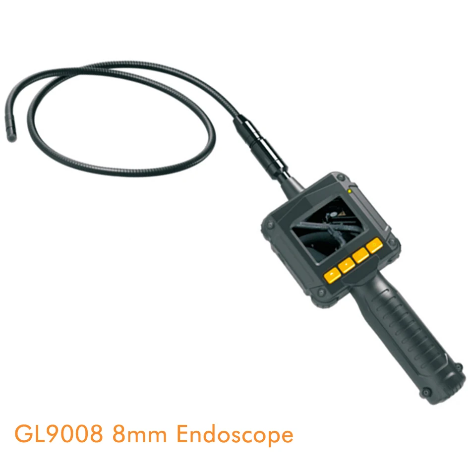 GL9008 8mm Endoscope IP67 Waterproof With Colorful LCD Monitor Camera Head Inspection AV Handheld CMOS