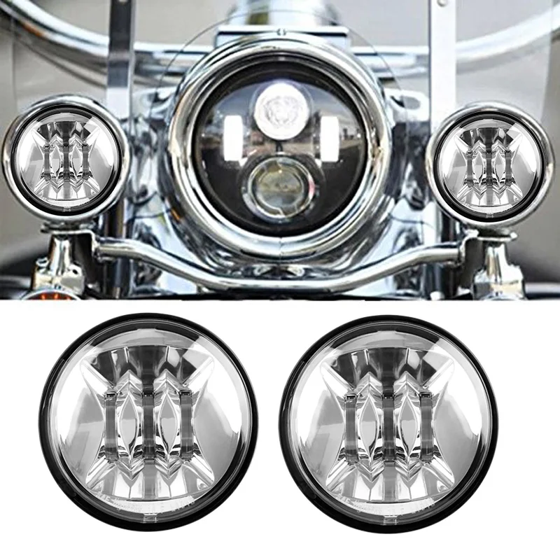 

FADUIES Chrome Motorcycle accessories 4-1/2" 4.5" Auxiliary Passing Fog lamp For Softail FLSTN Touring Electra Glide Road King