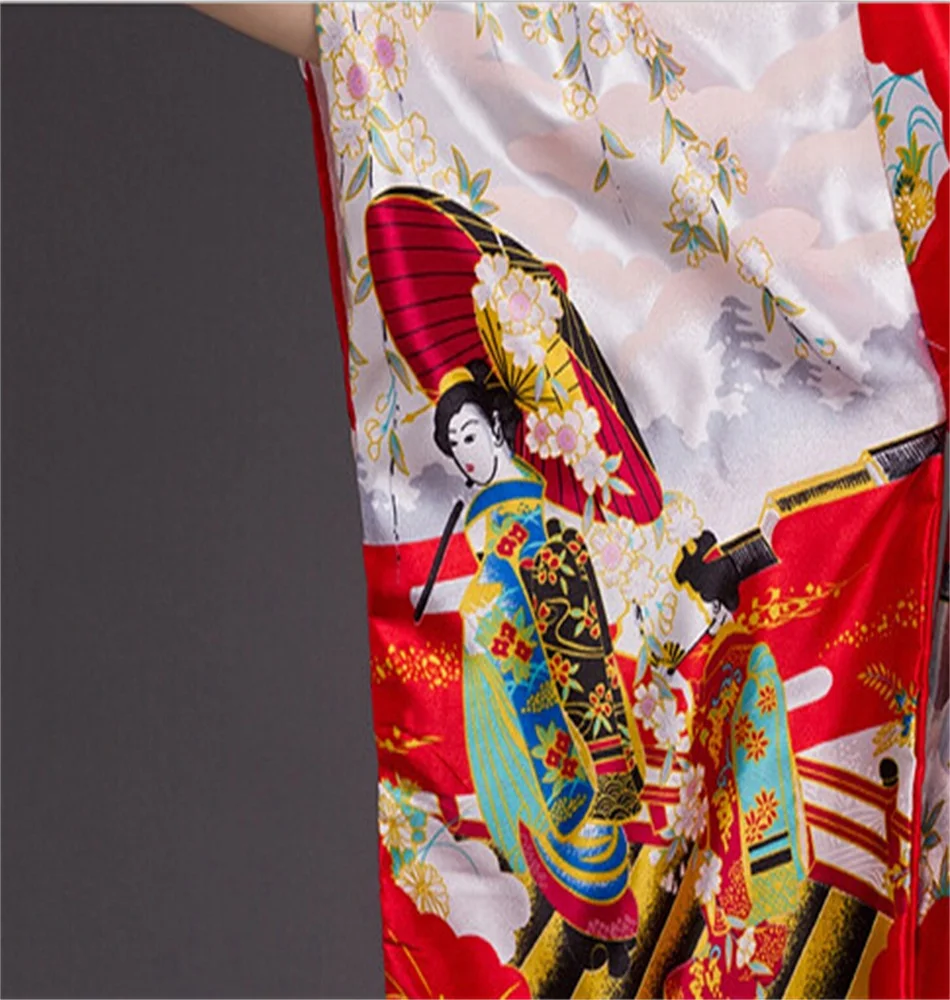 New Blue Yukata Japanese Women\'s Silk Kimono Vintage Original Tradition Dress with Obi One size