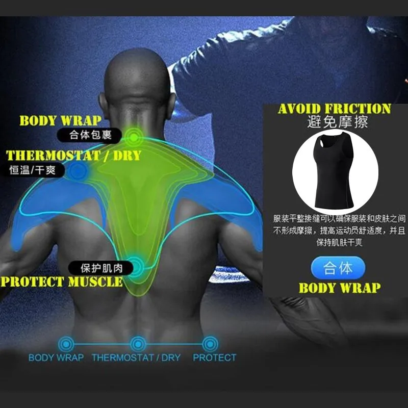 Quick-dry Wicking Body Compression Base Layer PRO Tight Vest Elastic Thermal Under Tank Tops Thermal Under Bottoming Underwear