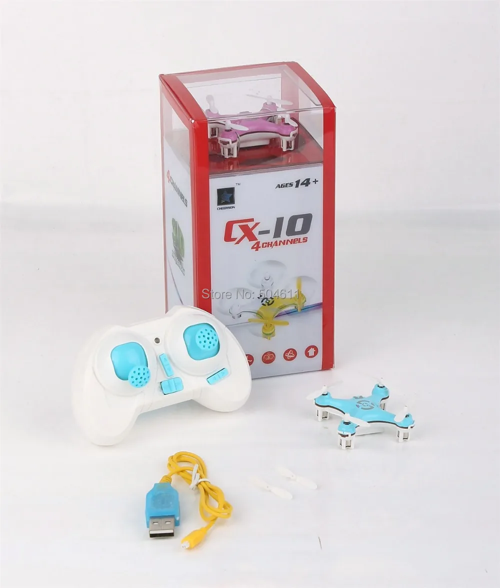 Cheerson CX-10 CX10 4CH 2.4GHz 6 Axis Gyro LED Rechargeable Mini Nano RC UFO Quadcopter RTF