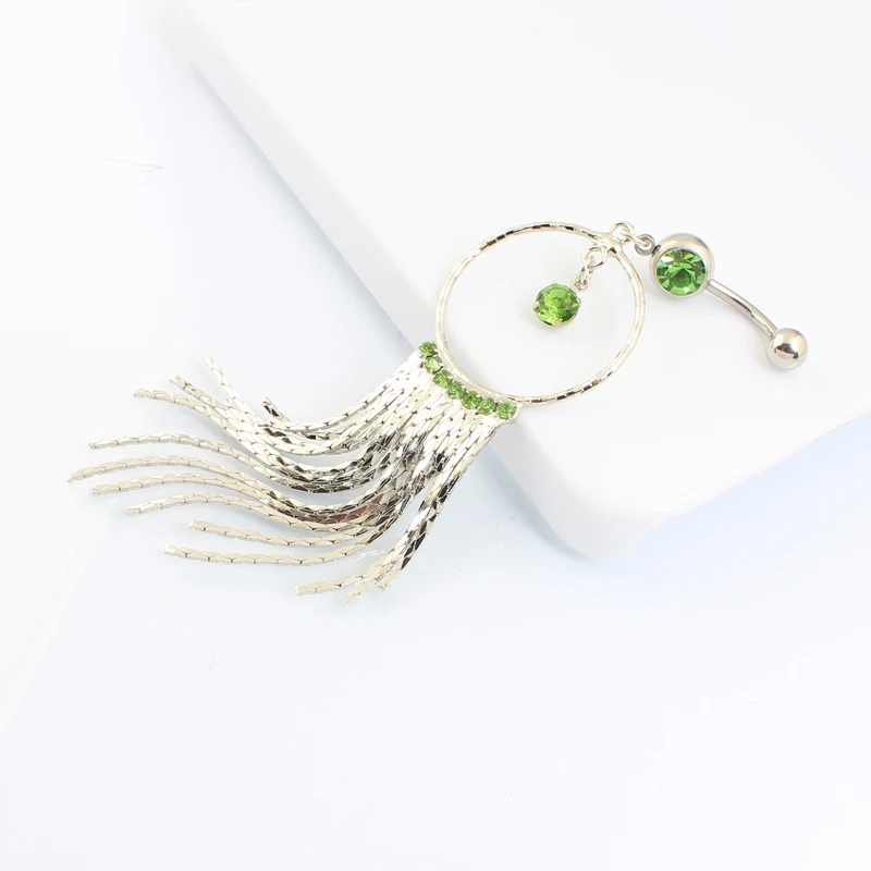Claw chain tassel Belly button ring Retail navel ring fashion woman jewelry belly bar 14G 316L surgical steel bar