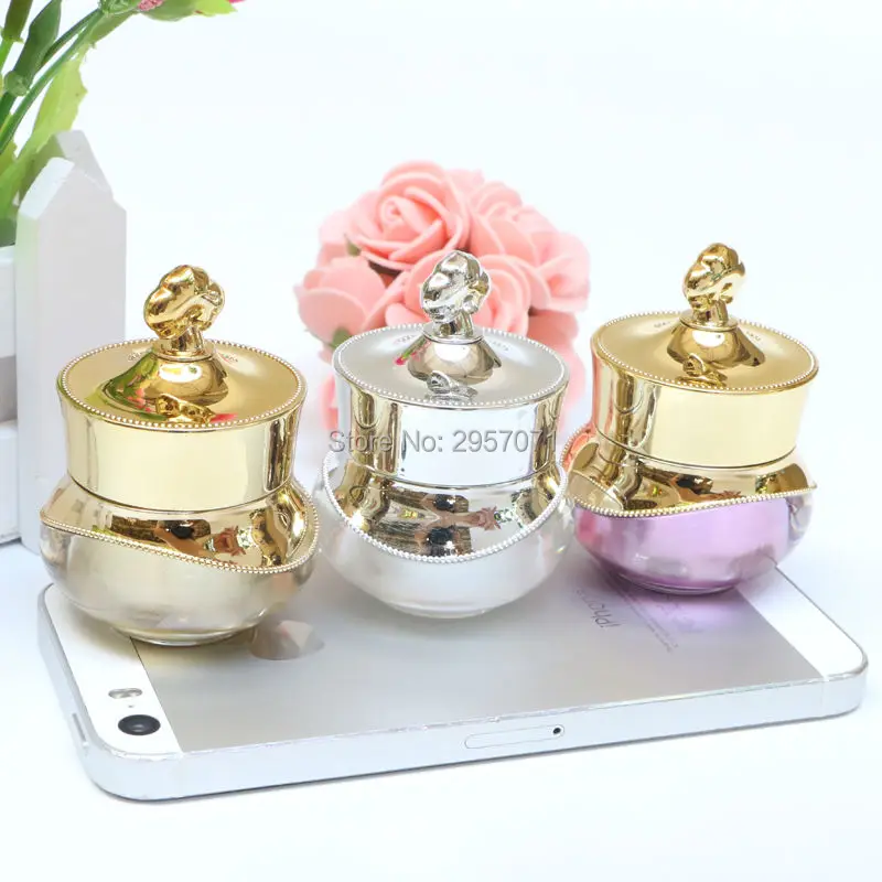 

Crown Shape Plastic Refillable Bottles Empty Pot Bottles Makeup Jar Travel Face Cream Lotion Cosmetic Container 100pcs/lot Free