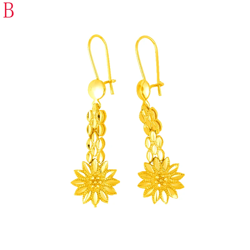 Gold Color F  Heart Love Jewelry Ethiopian Earrings for Women/Girl  Arab African Eritrea Habesha Gifts