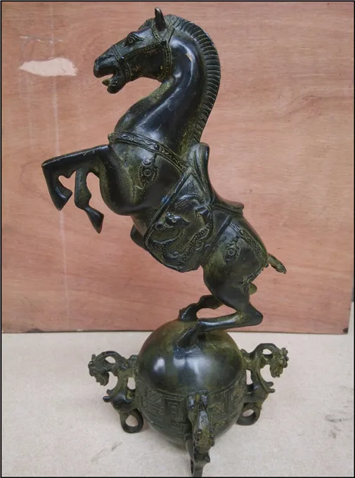 Antique bronze, horse galloping, decoration, antique technology with high about 23CM, Ornaments, do old horse crafts, home decor