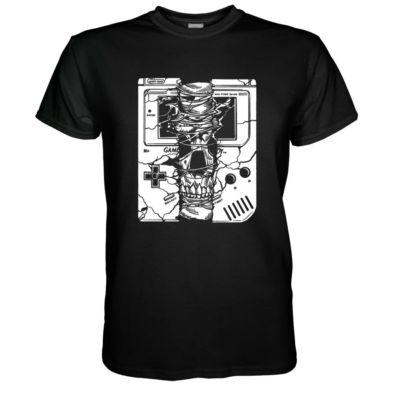 2019 Fashion Gameboy Skull T-Shirt Gamer Player Nerd Battle Royale Tee