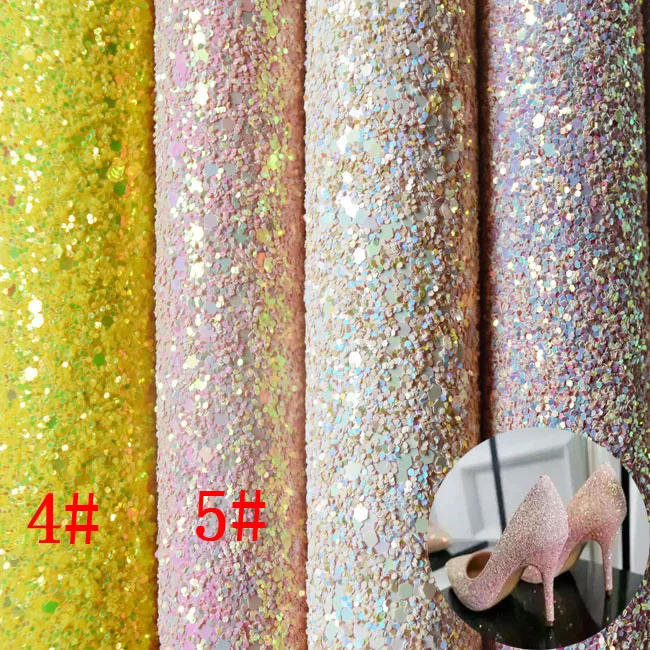 High-end Hot Fashion Six Sequins Glitter Pvc  Leather Material