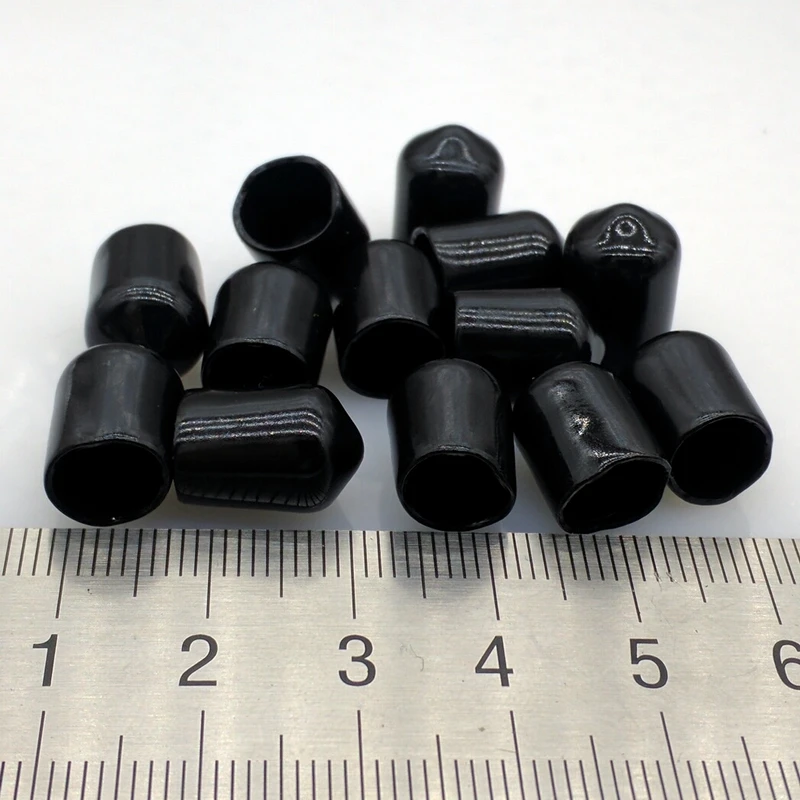 Black 8mm Protective Cover Rubber Covers Dust Cap For Connector Metal Tubes 100pcs/lot