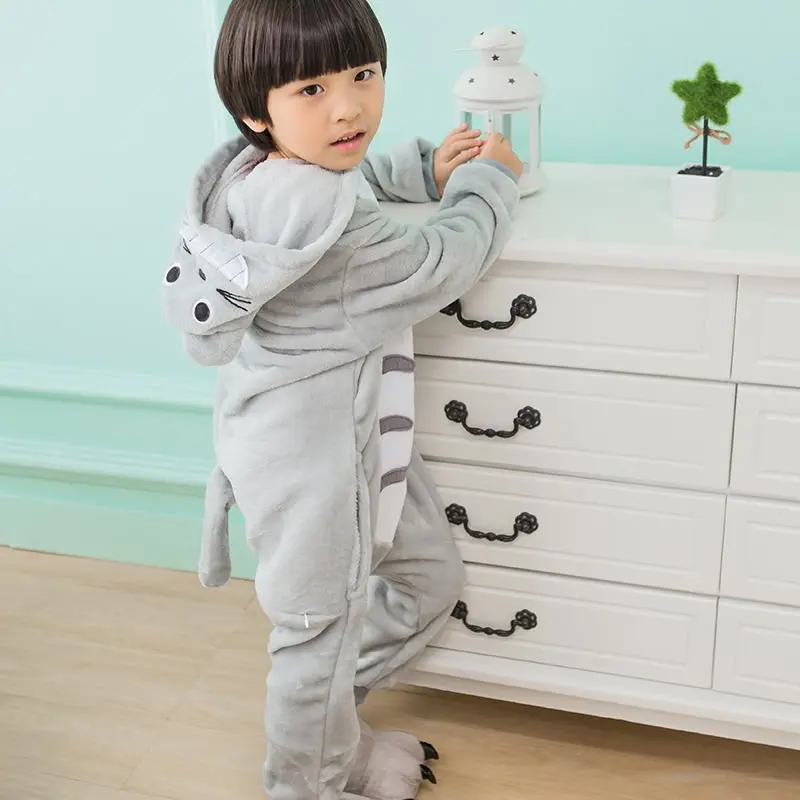 Pyjama d'hiver en flanelle pour enfants, Costume de cochon, Animal, licorne, dessin animé, une pièce, pour garçons et filles