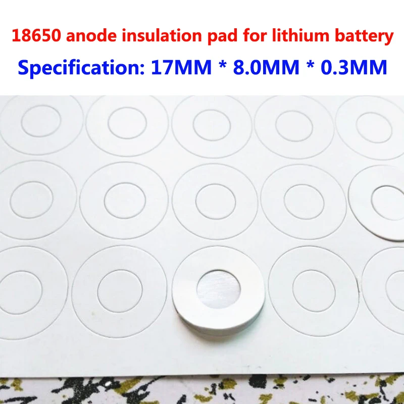 

100pcs/lot 1 section 18650 common battery anode hollow insulation gasket hollow flat surface pad insulation meson 17*8*0.3