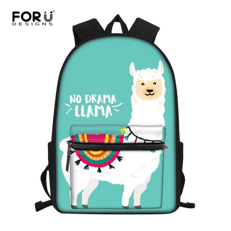 

FORUDESIGNS Alpaca Backpacks For Teenager Girls Children School Backpack Kids Book Bag Polyester School Bags mochila infantil