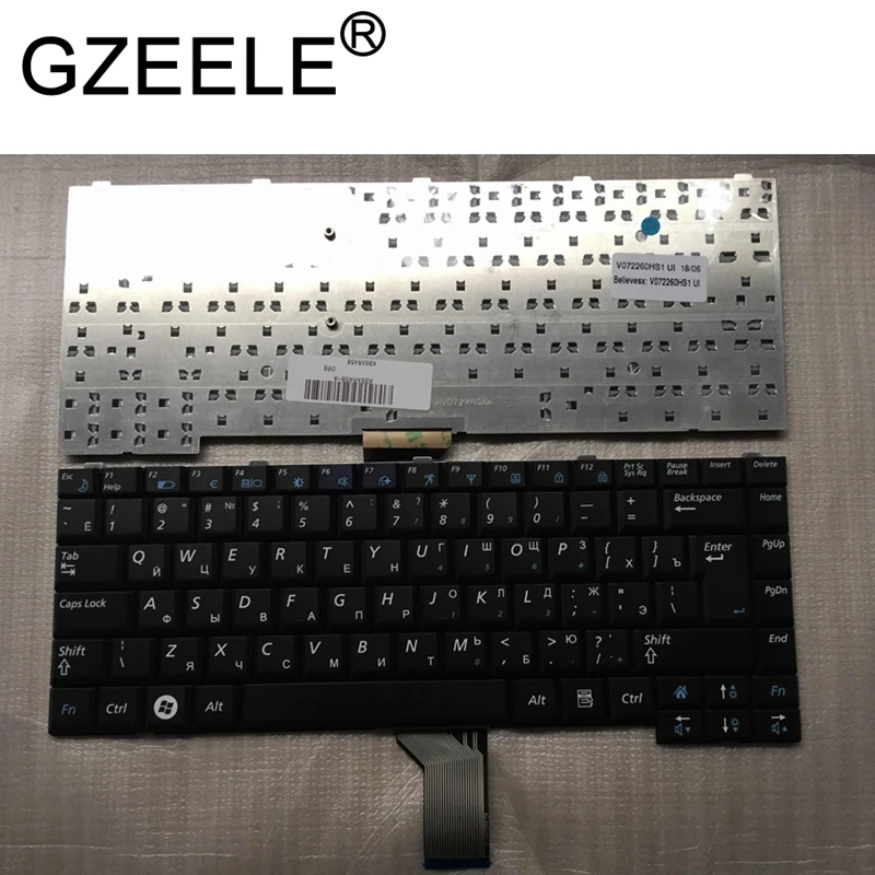 GZEELE rosyjski klawiatura do laptopa SAMSUNG NP-R60 R70 R510 R560 P510 P560 P500 R508 RU czarny CNBA5902295 V072260AS1 BA59-02295C