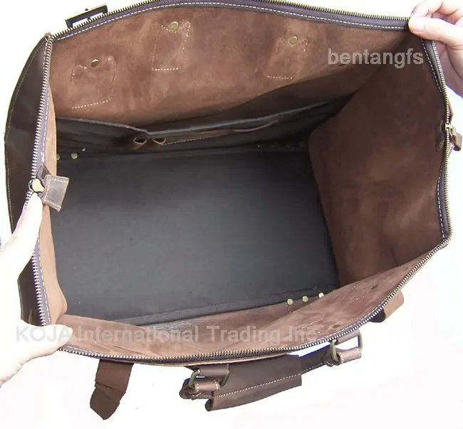 Vintage Crazy Horse Genuine Leather Men Travel bag luggage Bag Leather men duffel bag Large Weekend Bag Overnight Suitcase Big