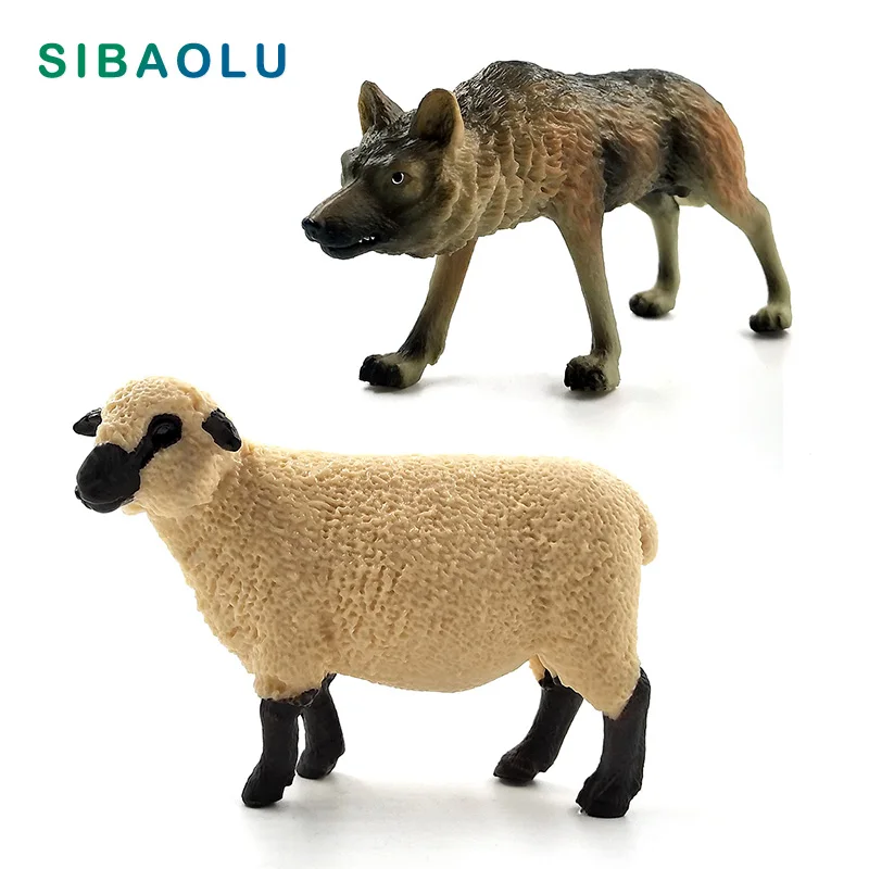 Wolf Sheep Simulation Animal model figurine home decor miniature fairy garden decoration accessories modern figure statue toys