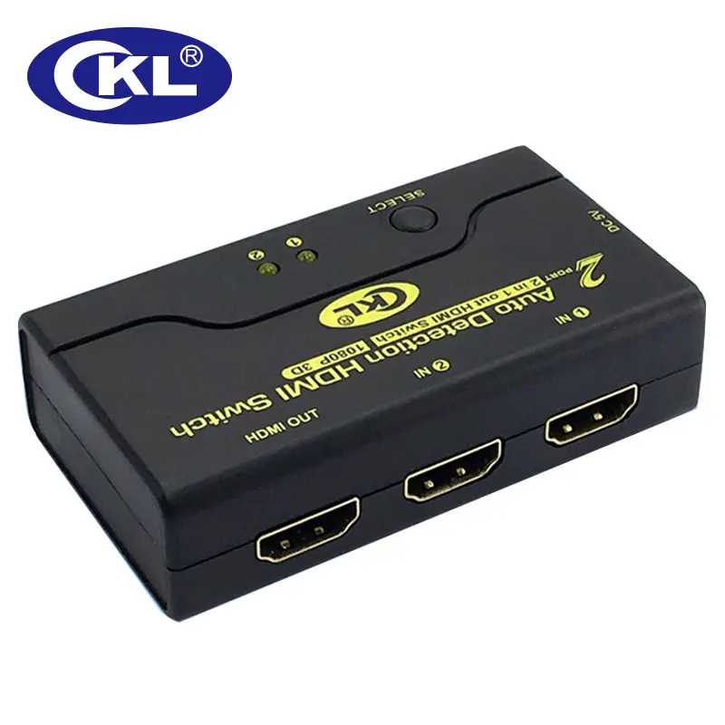 2 Port Auto HDMI2.0 Switch 1080P 3D 1 Monitor 2 Komputer 2 In 1 HDMI A-B Switcher (CKL-21M2)