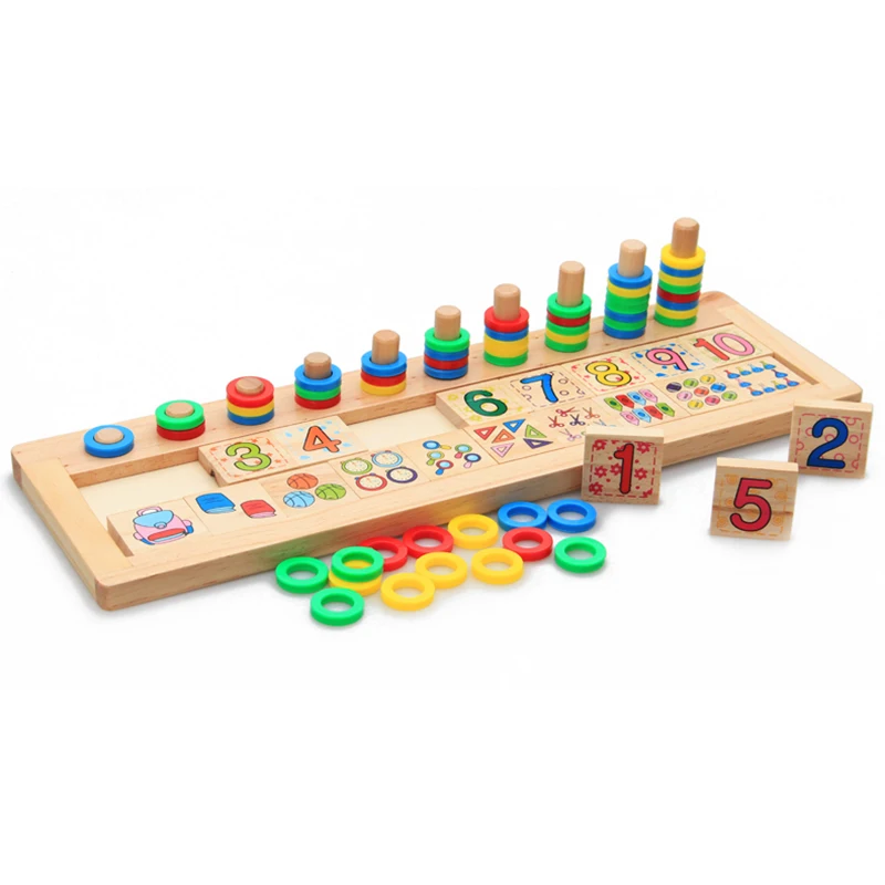 Montessori Materials Wooden Teaching Math Toys Count Number Wood Board Preschool Learning Educational Toy For Children Kids