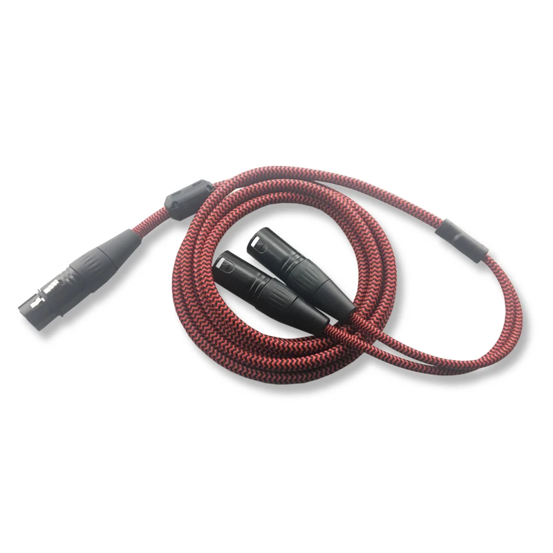 High Quality 3 Pin Female XLR to 2 XLR Male Anti-jamming Shield Dual XLR Mic Microphone Amplifier Mixer Splitter Audio Cable