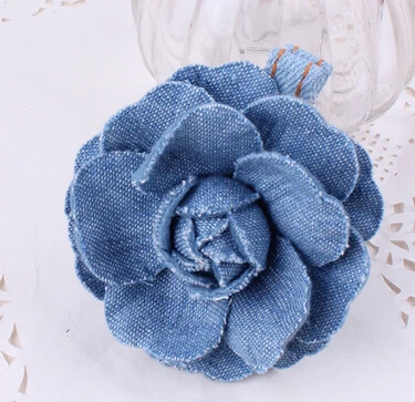 2016 Nieuwe Mode Jean Rozet Bloem Haarspelden Handgemaakte Blauw Denim Haar Clips Haarspelden Meisjes Vrouwen Haarspeldjes Haar Accessoires