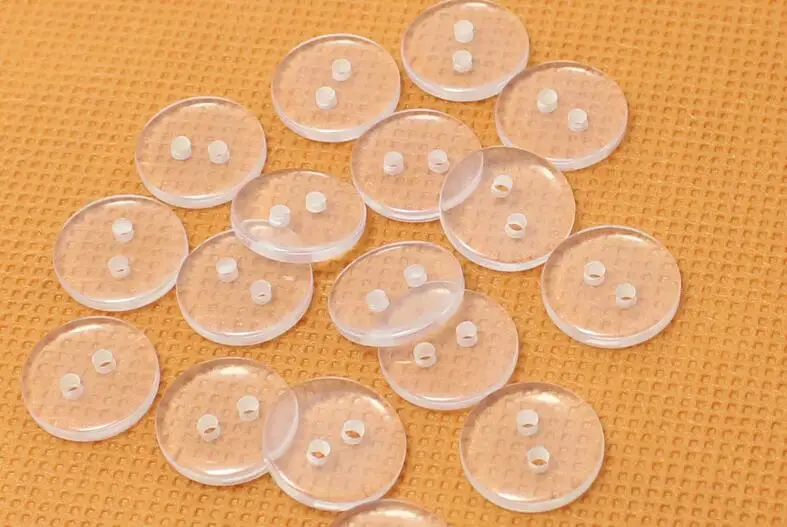 9mm/10mm/11mm/12mm/15mm Sewing Accessories 1000pcs Transparent Bread Resin Buttons For Baby Clothing Pad Accessoires Wholesale