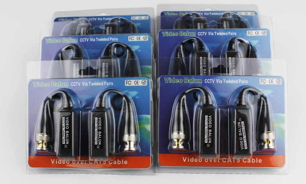 Free Shipping Twisted CCTV Video Balun Passive Transceivers 3000FT Distance Via UTP BNC Cable Cat5