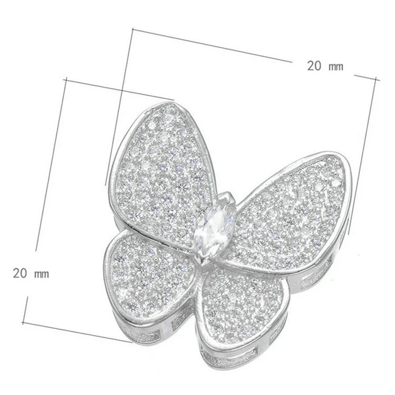 Hand Made Jewelry Accessories Copper Zircon Crystal Butterfly Spacer Charm Decoration Connectors For Jewelry Making Fittings