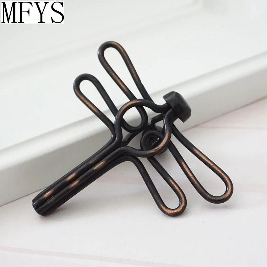 Hollow Dragonfly Shape Vintage Furniture Handles Unique Black Cabinet Door Knob Antique Dresser Wardrobe Pulls Kitchen Accessory image 2