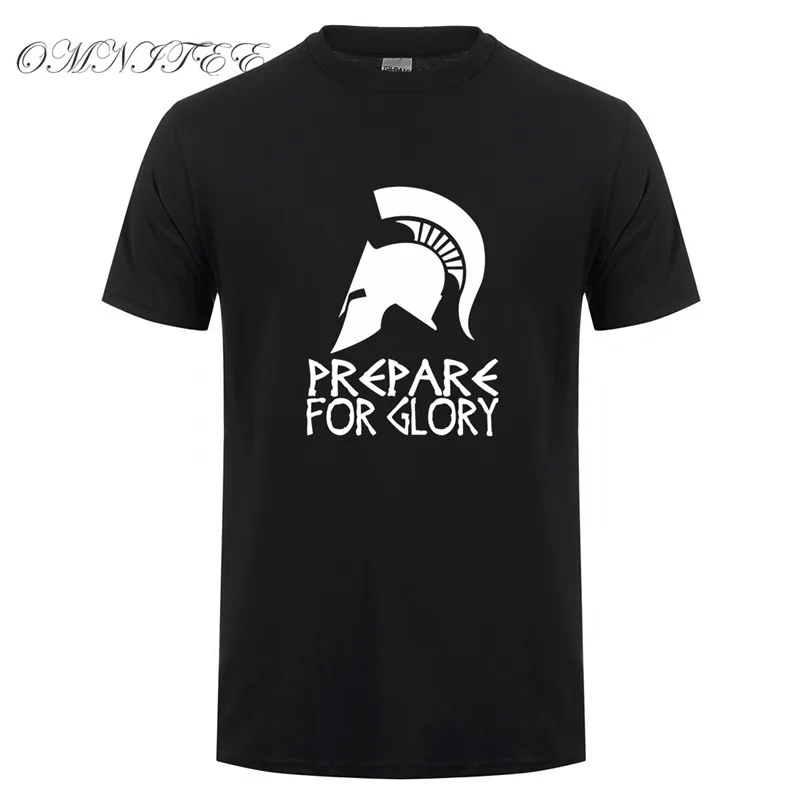 Summer Fashion Men T Shirt Sparta T-shirt Sparta Prepare For Glory T Shirts Cotton Short Sleeve Greece Men Clothing Top OT-551